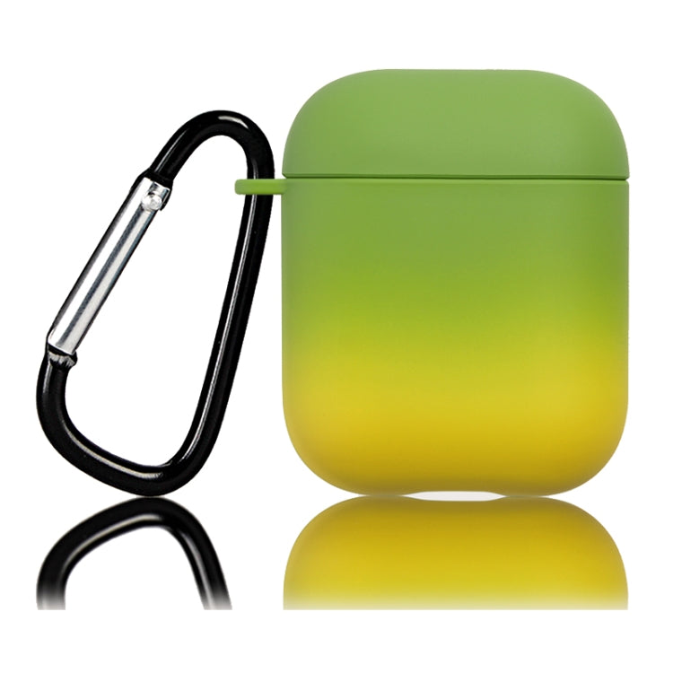 Skin Feel Gradient Earphone Protective Case For AirPods 1 / 2(Grass Green)