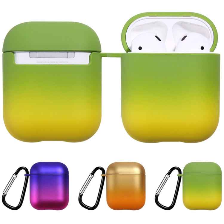 Skin Feel Gradient Earphone Protective Case For AirPods 1 / 2(Grass Green)