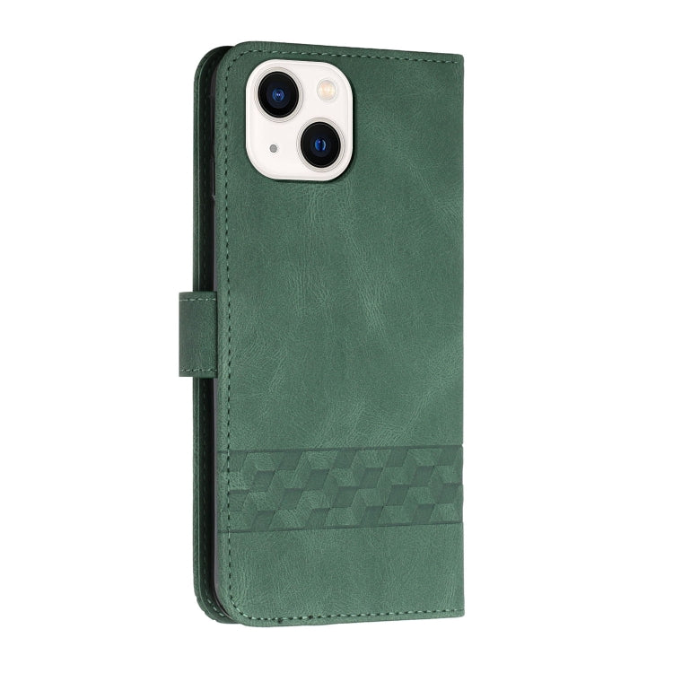 For iPhone 13 Cubic Skin Feel Flip Leather Phone Case
