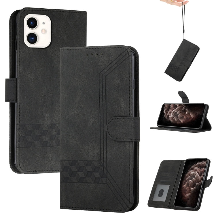 For iPhone 11 Cubic Skin Feel Flip Leather Phone Case
