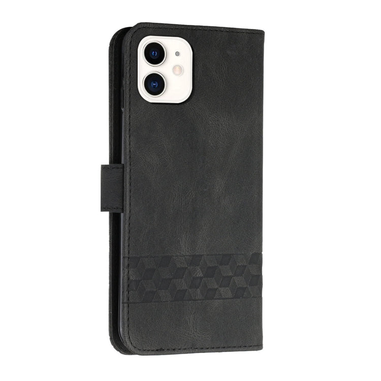 For iPhone 11 Cubic Skin Feel Flip Leather Phone Case