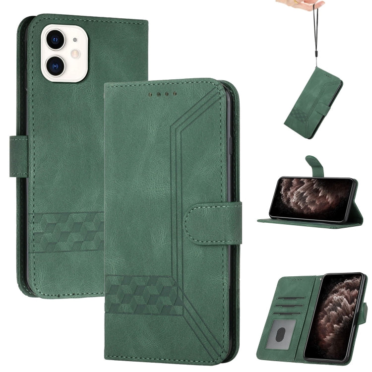 For iPhone 11 Cubic Skin Feel Flip Leather Phone Case