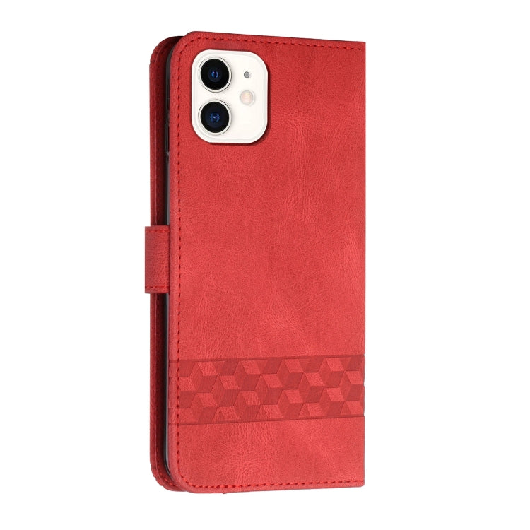 For iPhone 11 Cubic Skin Feel Flip Leather Phone Case