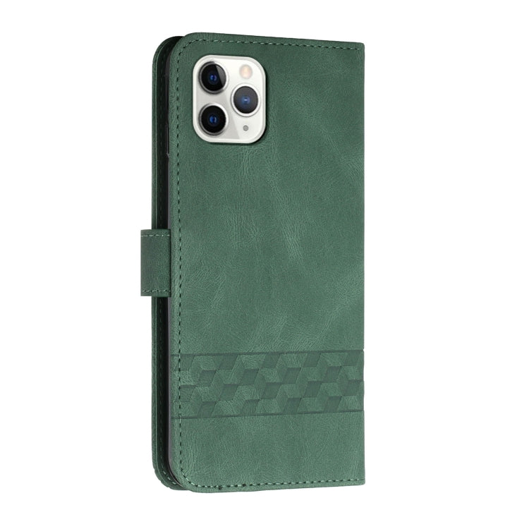 For iPhone 11 Pro Cubic Skin Feel Flip Leather Phone Case