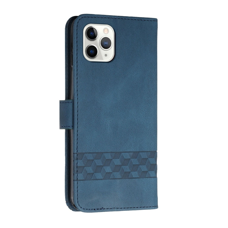 For iPhone 11 Pro Max Cubic Skin Feel Flip Leather Phone Case