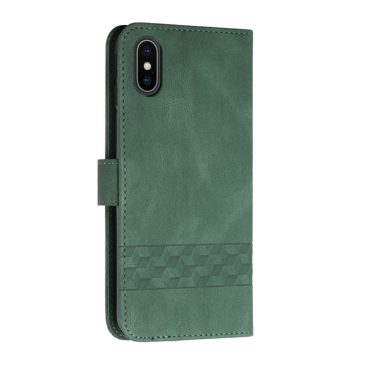 For iPhone X / XS Cubic Skin Feel Flip Leather Phone Case