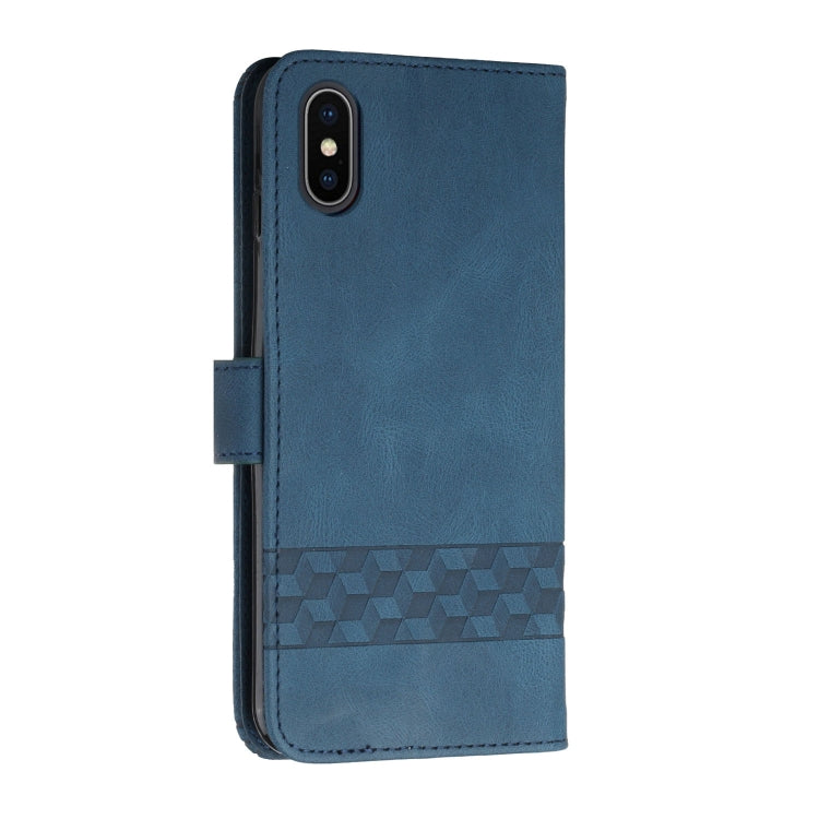 For iPhone X / XS Cubic Skin Feel Flip Leather Phone Case