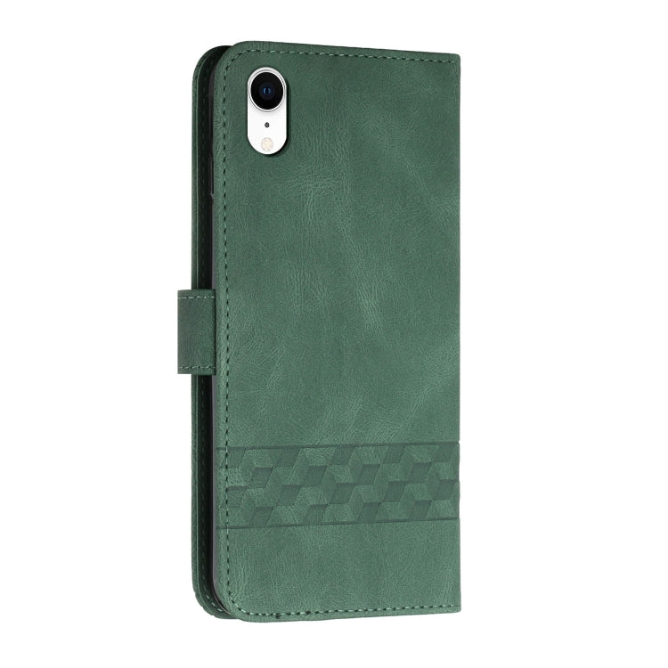 For iPhone XR Cubic Skin Feel Flip Leather Phone Case