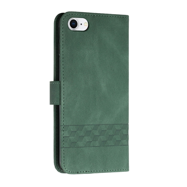 For iPhone SE 2022 / SE 2020 / 8 / 7 Cubic Skin Feel Flip Leather Phone Case