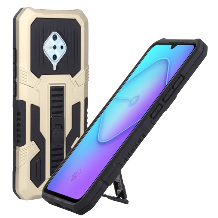 For vivo S1 Pro Vanguard Warrior All Inclusive Double-color Shockproof TPU + PC Phone Case with Holder