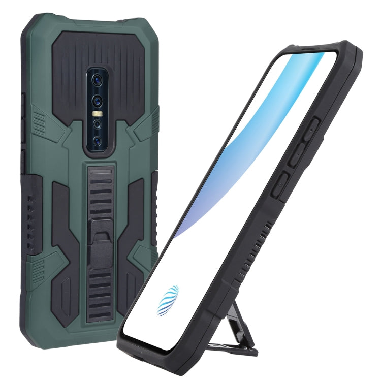 For vivo V17 Pro Vanguard Warrior All Inclusive Double-color Shockproof TPU + PC Phone Case with Holder