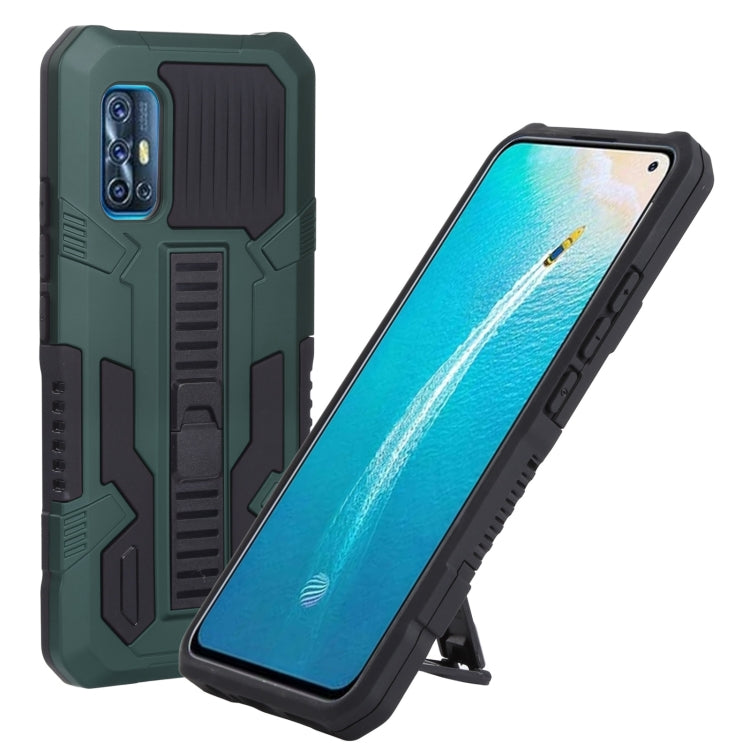 For vivo V19 Indonesia Version Vanguard Warrior All Inclusive Double-color Shockproof TPU + PC Phone Case with Holder