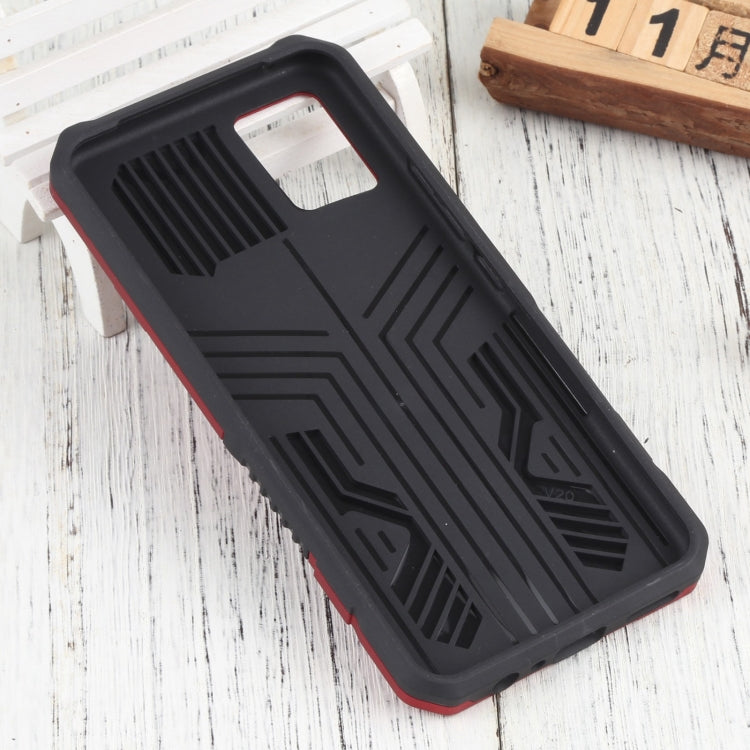 For vivo V20 Vanguard Warrior All Inclusive Double-color Shockproof TPU + PC Phone Case with Holder