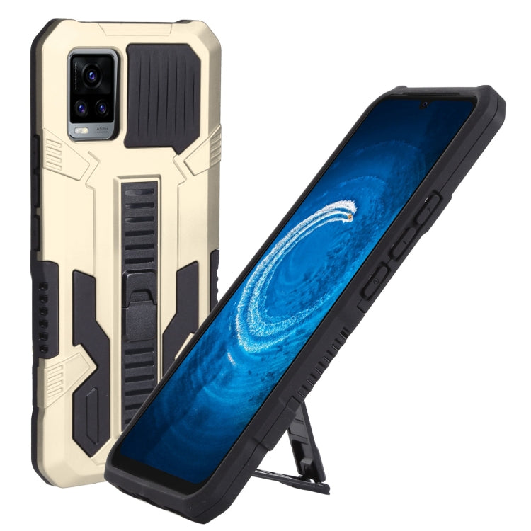 For vivo V20 Vanguard Warrior All Inclusive Double-color Shockproof TPU + PC Phone Case with Holder