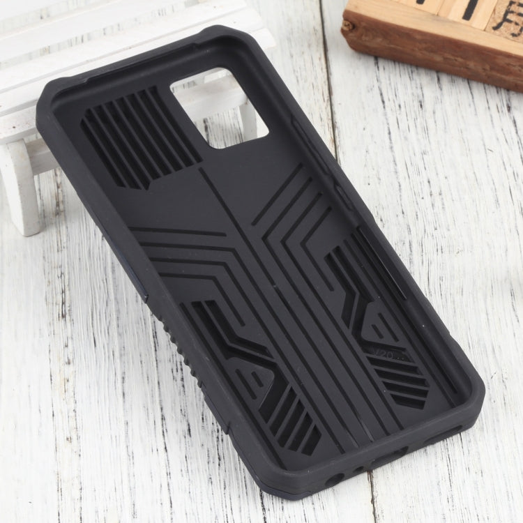 For vivo V20 Vanguard Warrior All Inclusive Double-color Shockproof TPU + PC Phone Case with Holder