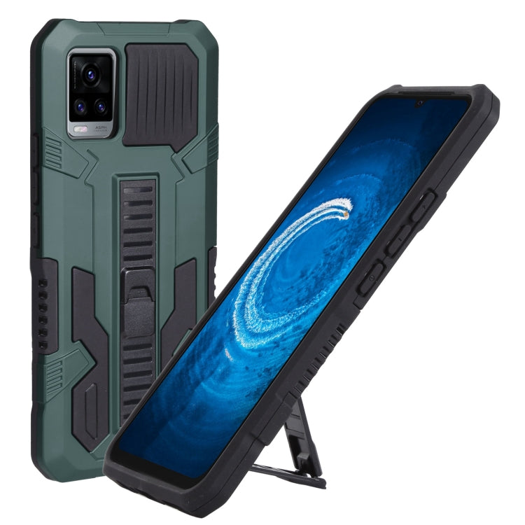 For vivo V20 Vanguard Warrior All Inclusive Double-color Shockproof TPU + PC Phone Case with Holder