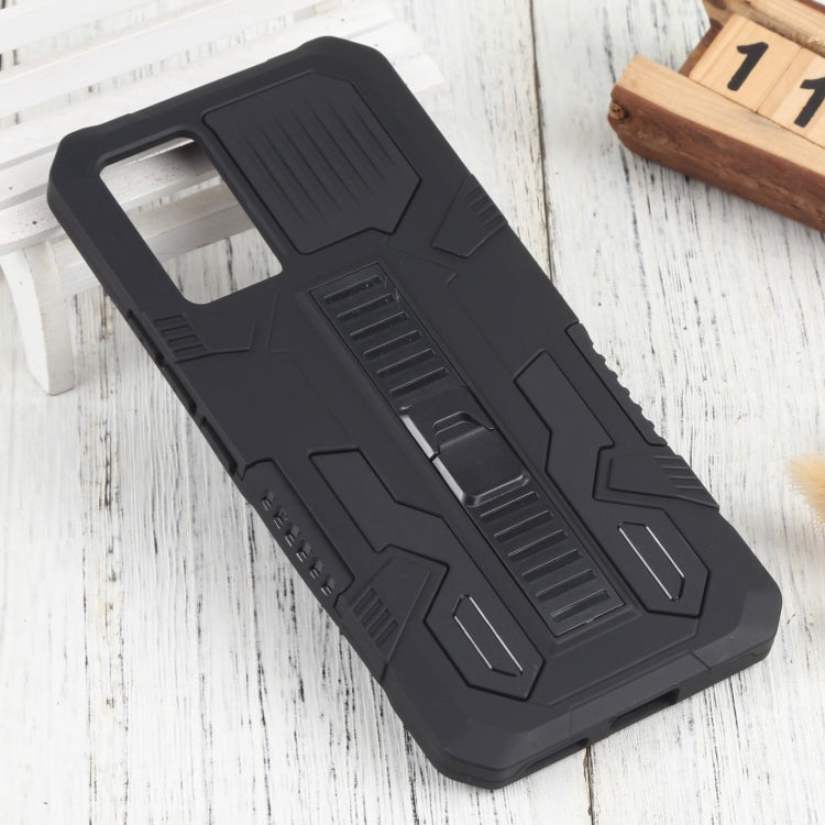 For vivo V21 Vanguard Warrior All Inclusive Double-color Shockproof TPU + PC Phone Case with Holder