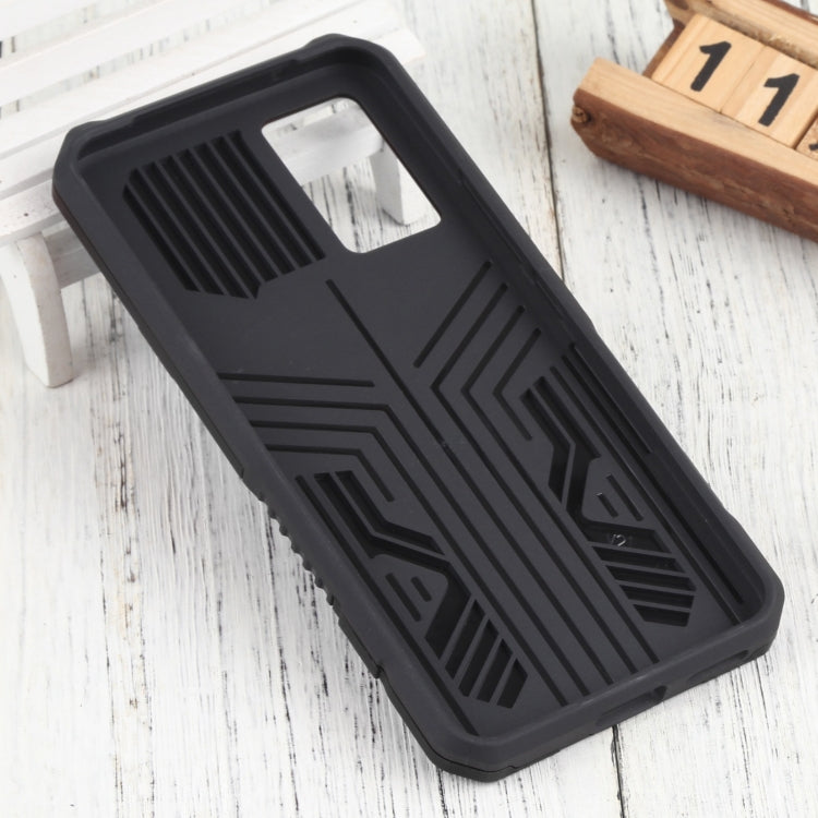 For vivo V21 Vanguard Warrior All Inclusive Double-color Shockproof TPU + PC Phone Case with Holder