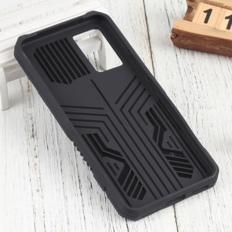 For vivo V21 Vanguard Warrior All Inclusive Double-color Shockproof TPU + PC Phone Case with Holder