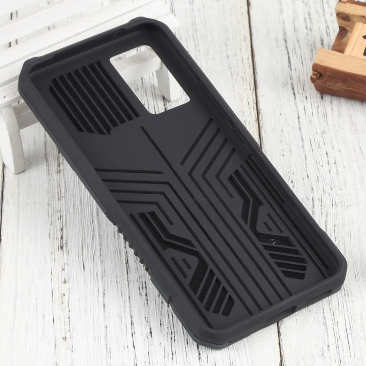 For vivo V21 Vanguard Warrior All Inclusive Double-color Shockproof TPU + PC Phone Case with Holder