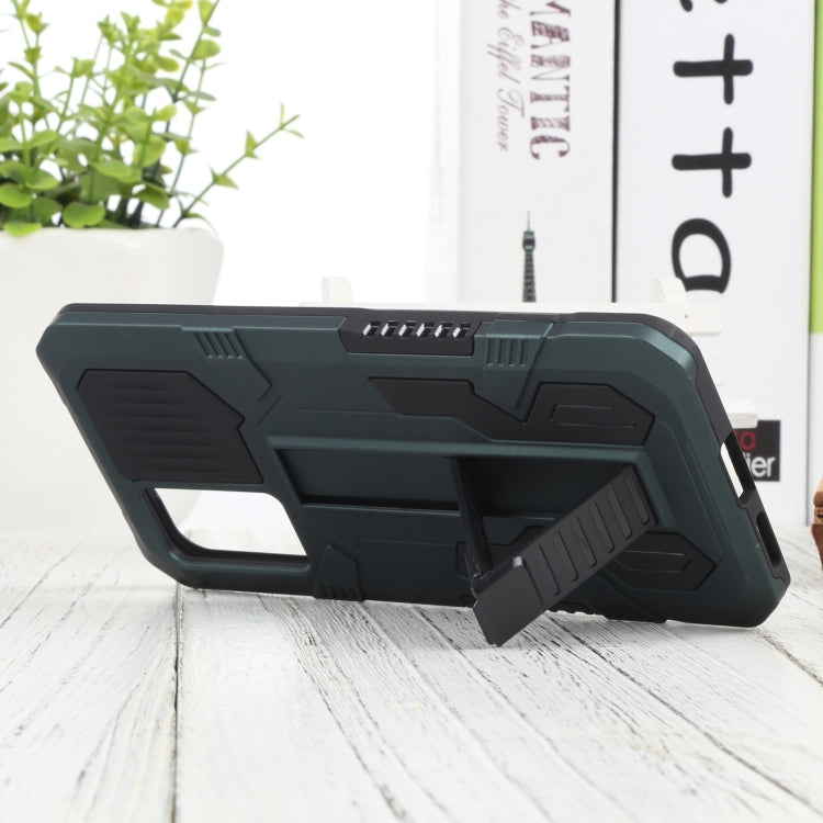 For vivo V21 Vanguard Warrior All Inclusive Double-color Shockproof TPU + PC Phone Case with Holder
