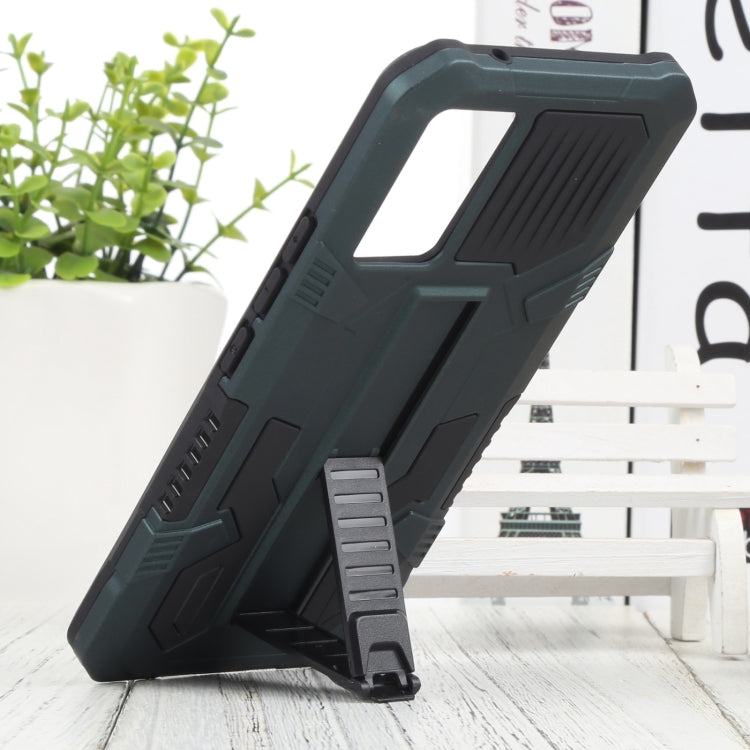 For vivo V21 Vanguard Warrior All Inclusive Double-color Shockproof TPU + PC Phone Case with Holder