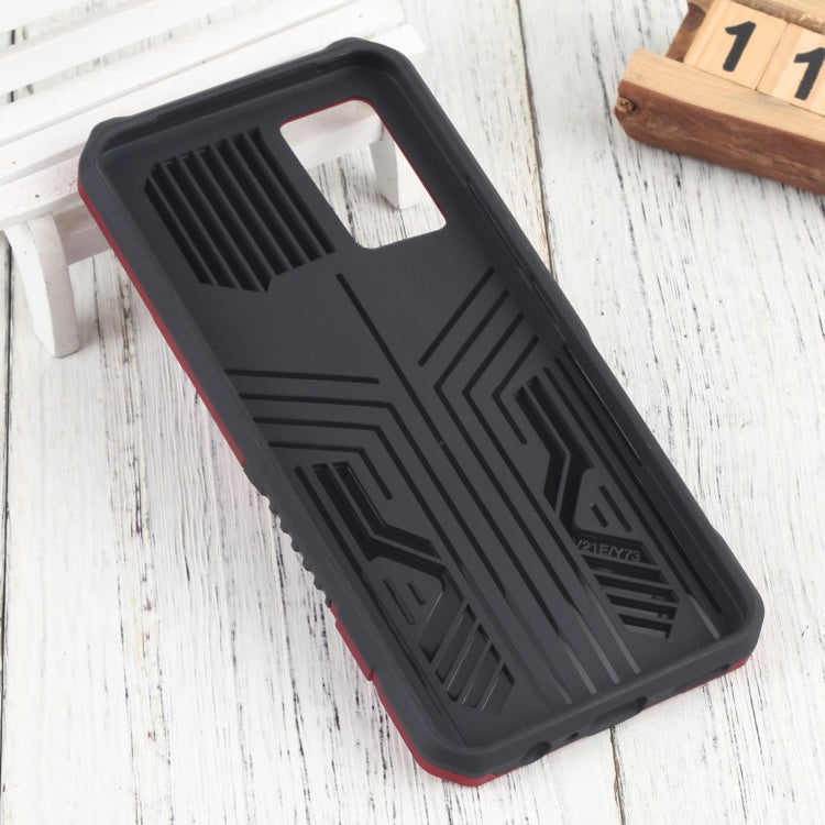 For vivo V21e Vanguard Warrior All Inclusive Double-color Shockproof TPU + PC Phone Case with Holder