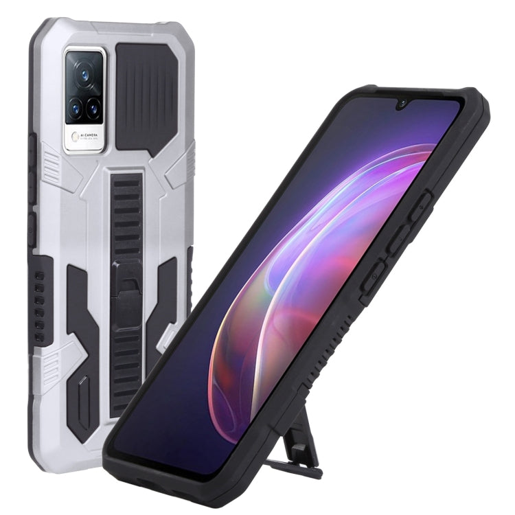 For vivo V21e Vanguard Warrior All Inclusive Double-color Shockproof TPU + PC Phone Case with Holder