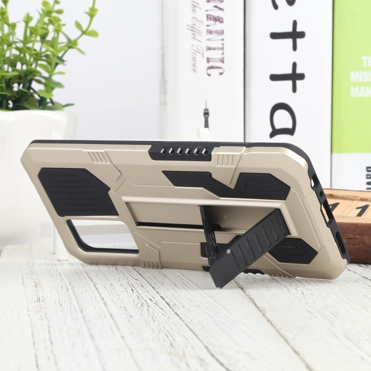 For vivo V21e Vanguard Warrior All Inclusive Double-color Shockproof TPU + PC Phone Case with Holder