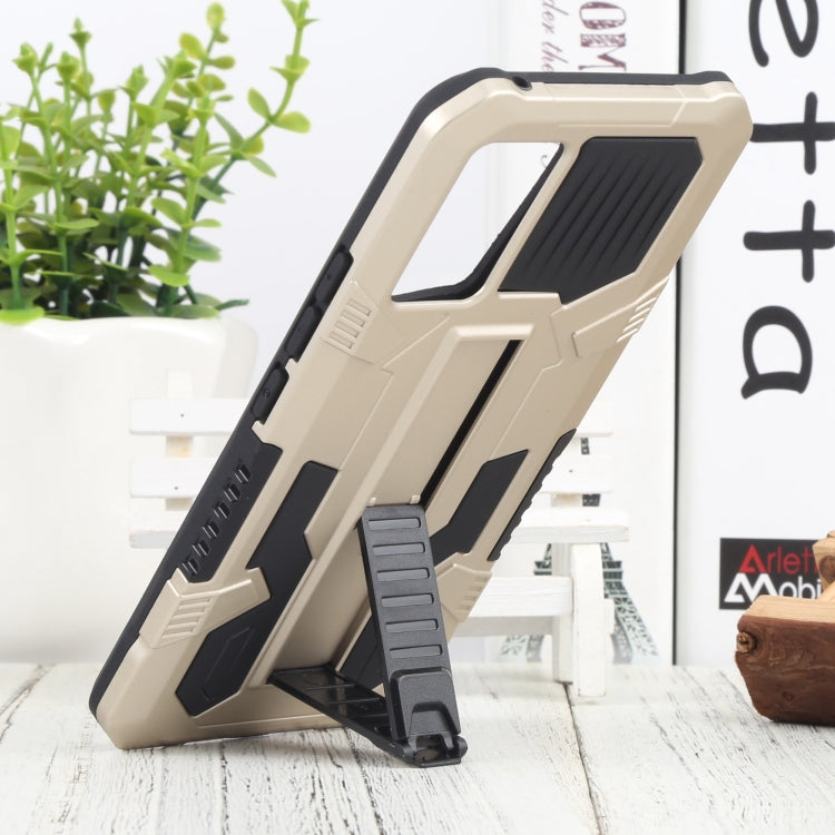 For vivo V21e Vanguard Warrior All Inclusive Double-color Shockproof TPU + PC Phone Case with Holder