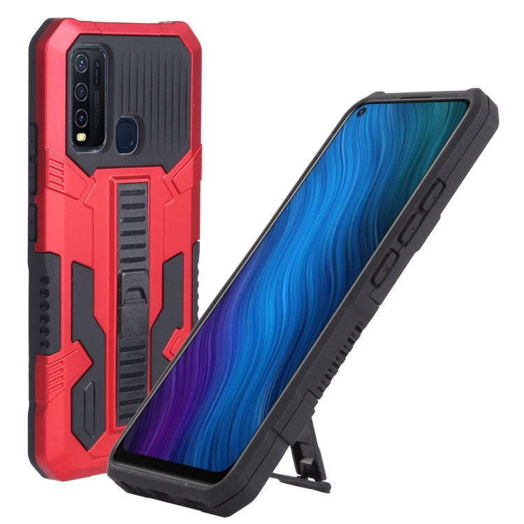 For vivo Y50 Vanguard Warrior All Inclusive Double-color Shockproof TPU + PC Phone Case with Holder