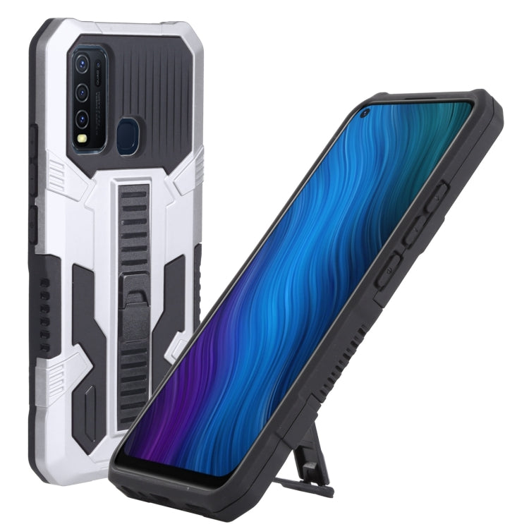 For vivo Y50 Vanguard Warrior All Inclusive Double-color Shockproof TPU + PC Phone Case with Holder