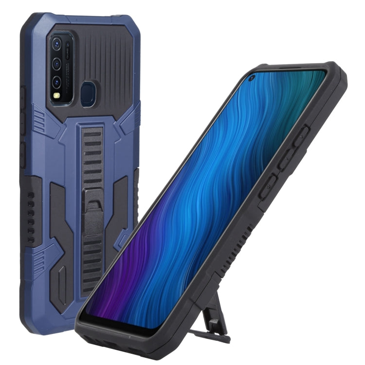 For vivo Y50 Vanguard Warrior All Inclusive Double-color Shockproof TPU + PC Phone Case with Holder
