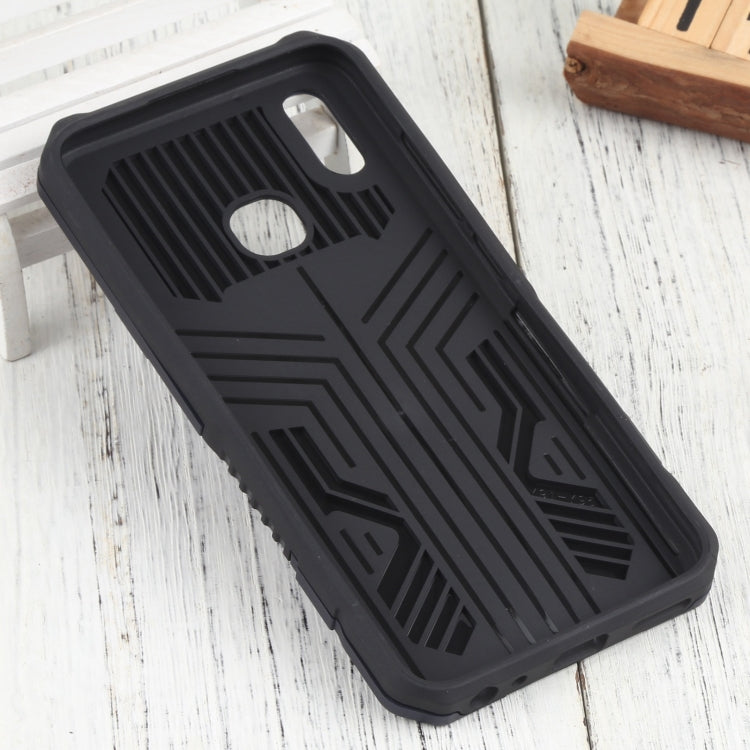 For vivo Y91 Vanguard Warrior All Inclusive Double-color Shockproof TPU + PC Phone Case with Holder