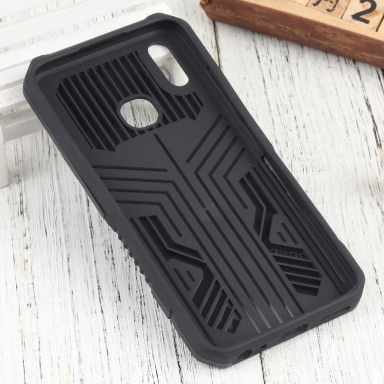 For vivo Y91 Vanguard Warrior All Inclusive Double-color Shockproof TPU + PC Phone Case with Holder