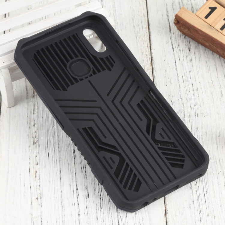 For vivo Y91i Indonesia Version / Y91C Vanguard Warrior All Inclusive Double-color Shockproof TPU + PC Phone Case with Holder