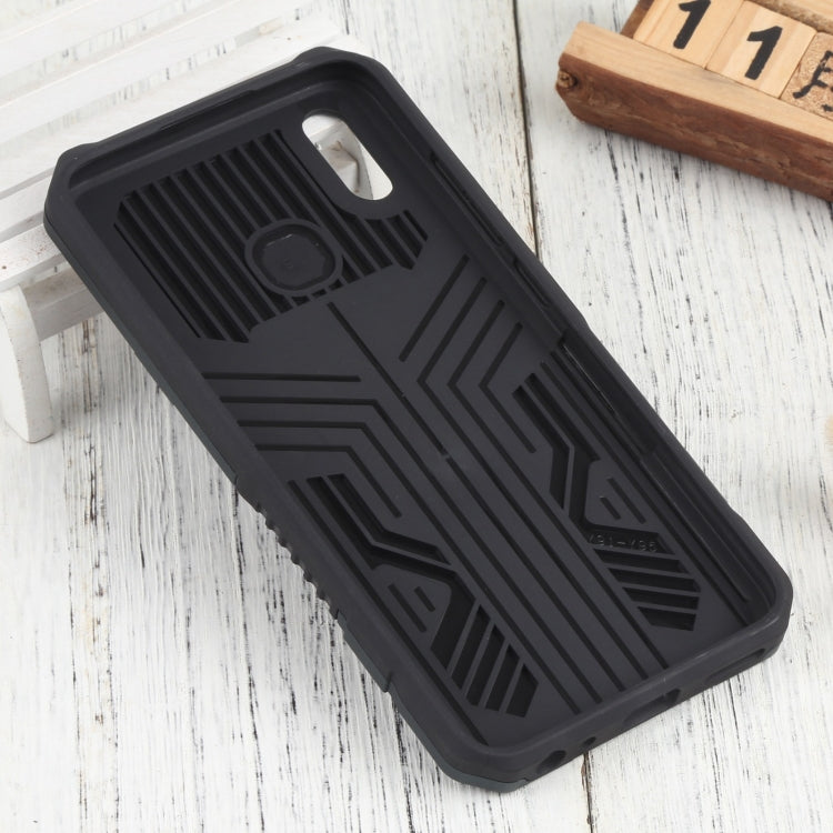 For vivo Y91i Indonesia Version / Y91C Vanguard Warrior All Inclusive Double-color Shockproof TPU + PC Phone Case with Holder