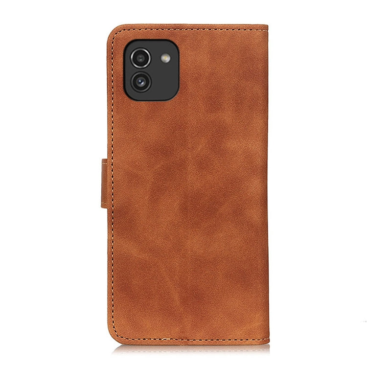 For Samsung Galaxy A03 166mm EU Version KHAZNEH Retro Texture Horizontal Flip Leather Phone Case