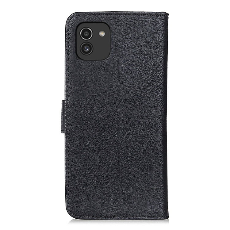 For Samsung Galaxy A03 166mm EU Version KHAZNEH Cowhide Texture Horizontal Flip Leather Phone Case
