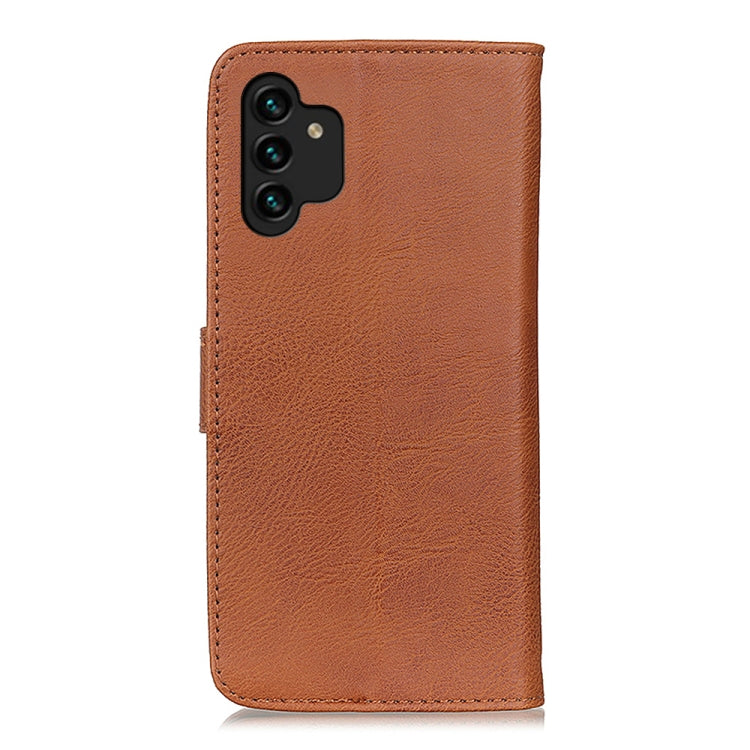 For Samsung Galaxy A13 4G KHAZNEH Cowhide Texture Horizontal Flip Leather Phone Case
