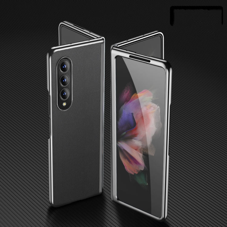 For Samsung Galaxy Z Fold3 5G Plating Leather Phone Case
