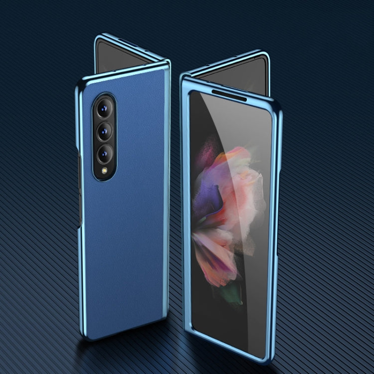 For Samsung Galaxy Z Fold3 5G Plating Leather Phone Case