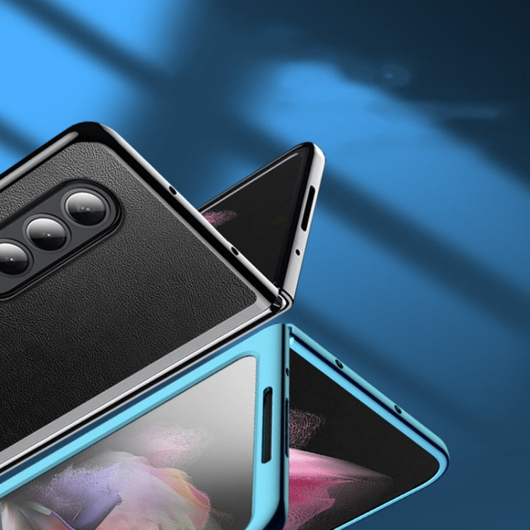 For Samsung Galaxy Z Fold3 5G Plating Leather Phone Case