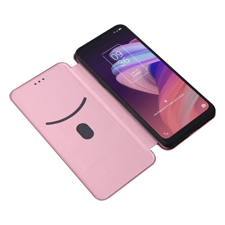 For TCL 10 SE Carbon Fiber Texture Leather Phone Case with Card Slot