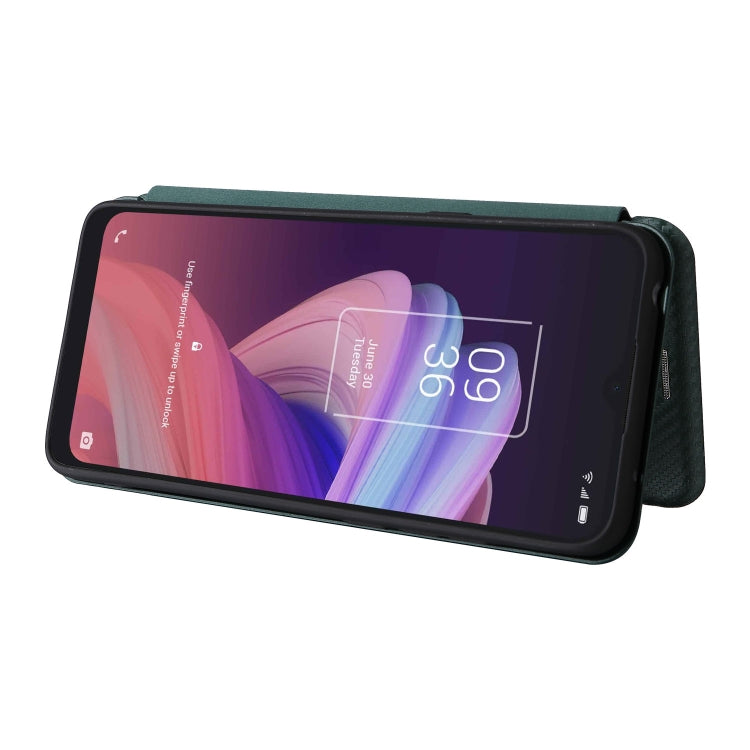 For TCL 10 SE Carbon Fiber Texture Leather Phone Case with Card Slot