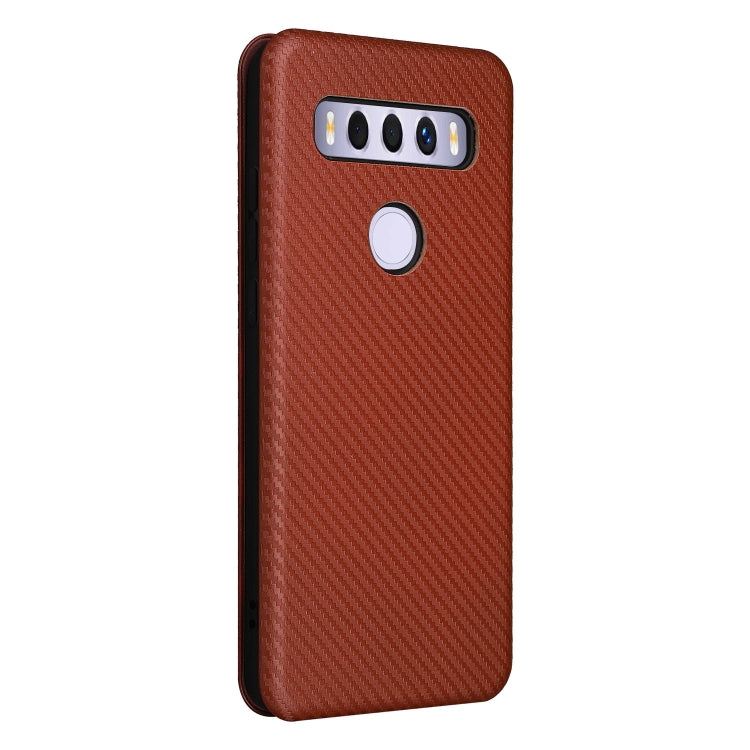 For TCL 10 SE Carbon Fiber Texture Leather Phone Case with Card Slot