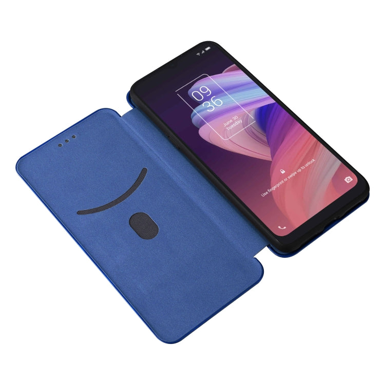 For TCL 10 SE Carbon Fiber Texture Leather Phone Case with Card Slot
