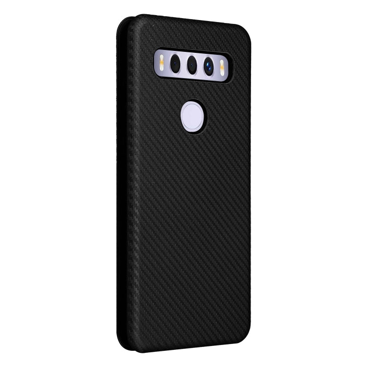 For TCL 10 SE Carbon Fiber Texture Leather Phone Case with Card Slot