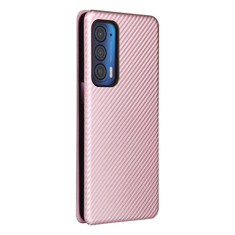 For Motorola Edge 2021 Carbon Fiber Texture Leather Phone Case with Card Slot