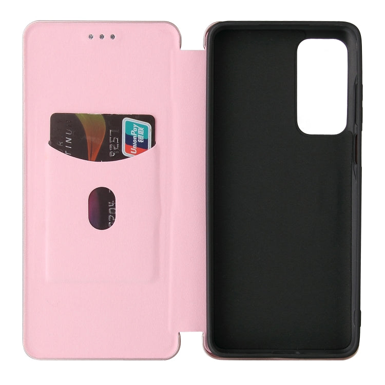 For Motorola Edge 2021 Carbon Fiber Texture Leather Phone Case with Card Slot